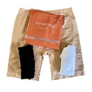 Innersy‎ XL Shapewear Shorts Tummy Control Thigh Slimmer Black White Beige